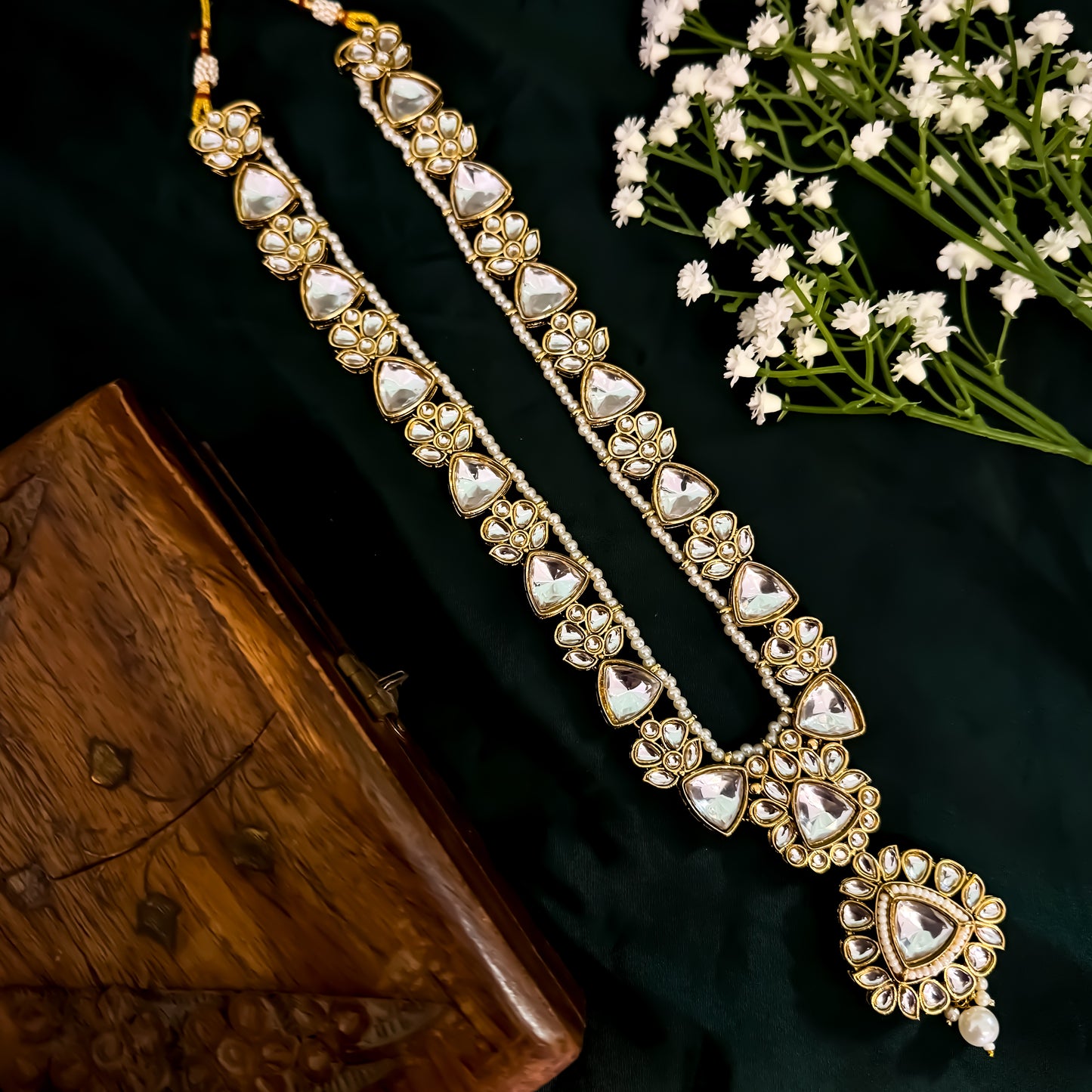 Kaushani Kundan Long Necklace Set