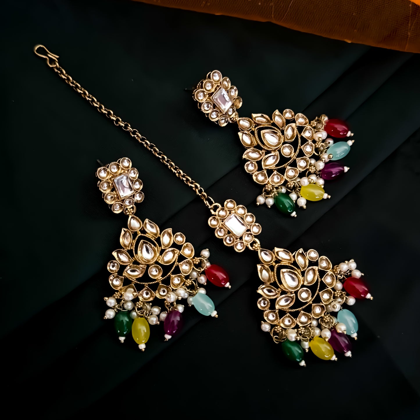 Jassit Dabi Kundan Necklace Set - Multi