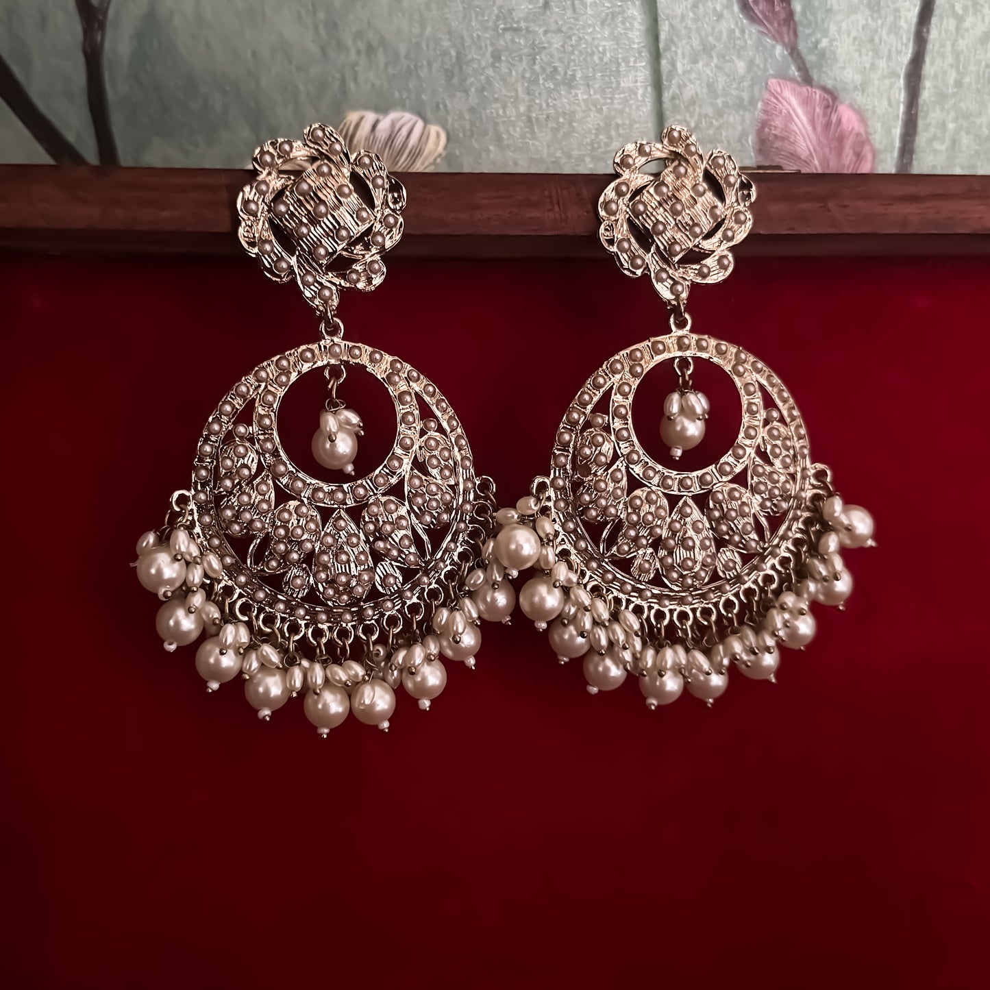 Deepika Inspired Jadau Chandbali Earring - Golden