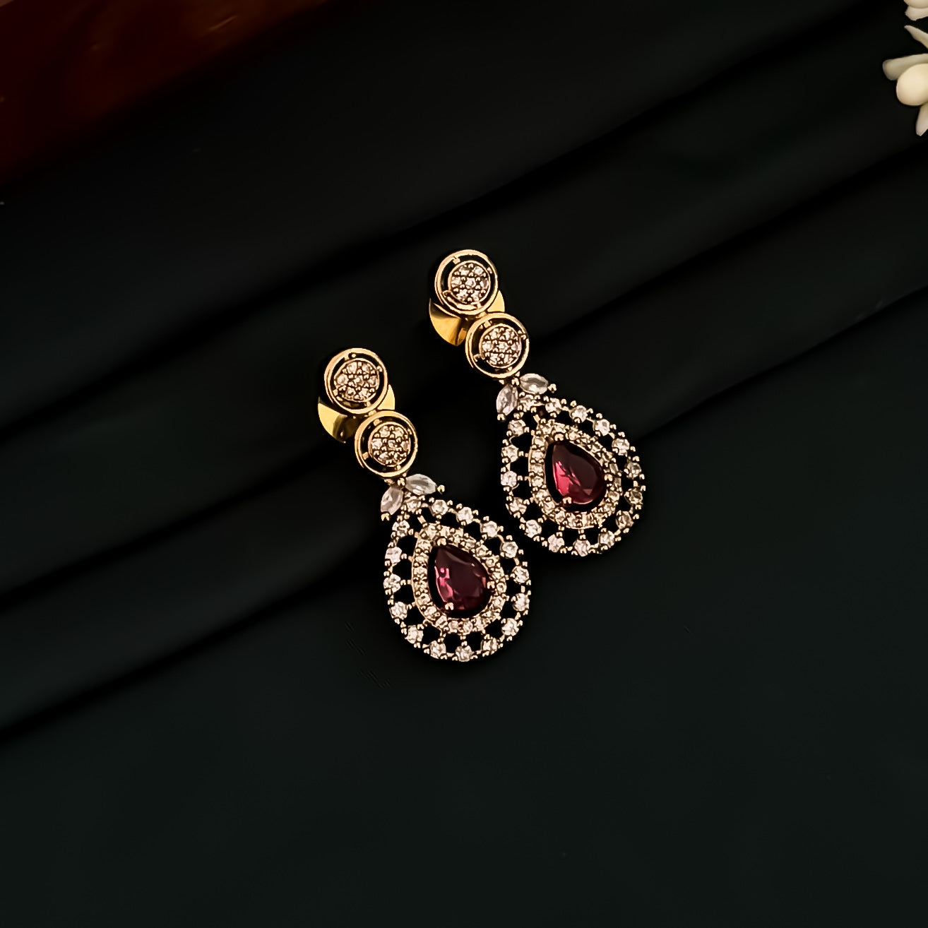 Vivian American Diamond Necklace Set - Multi