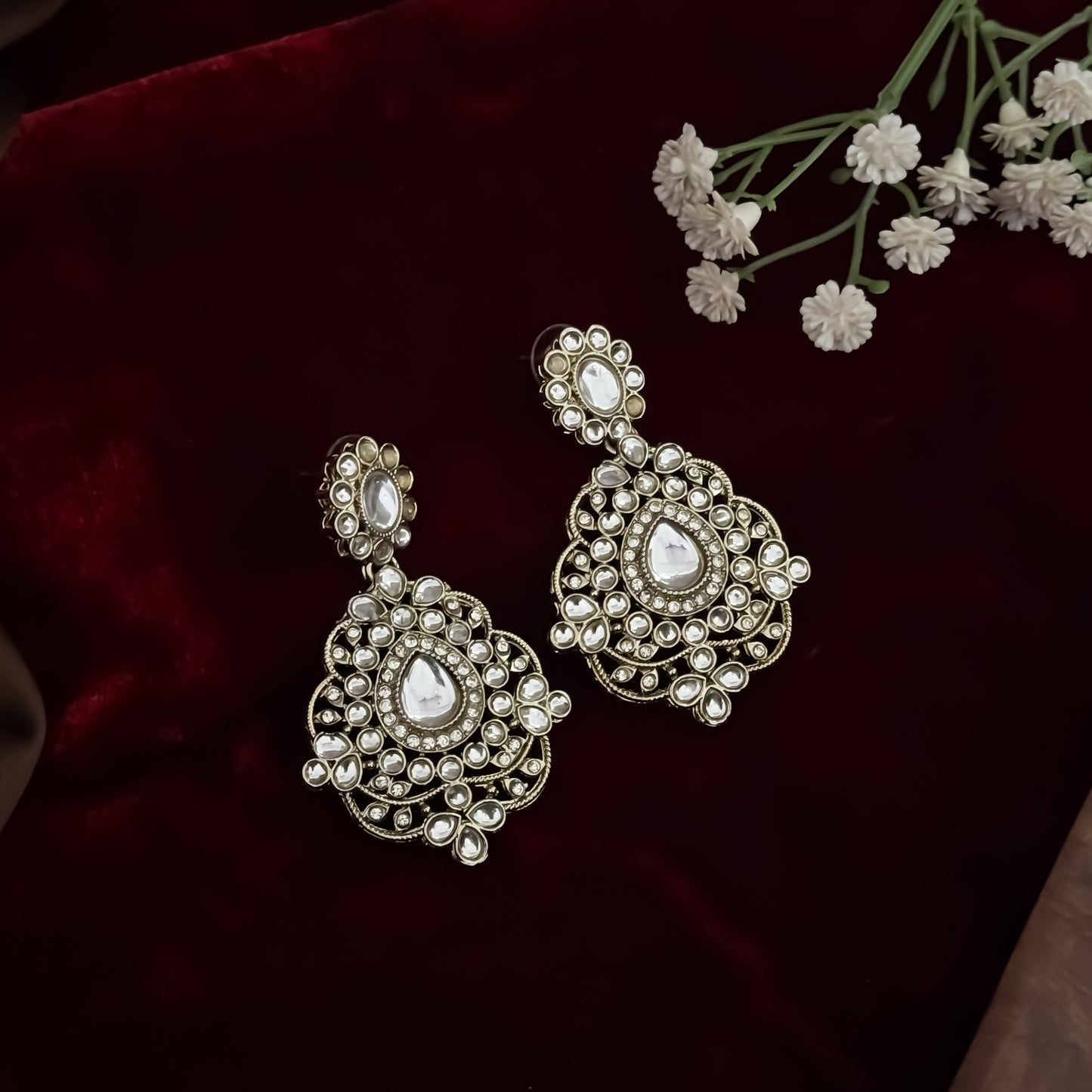 Vanshika Designer Zircone Golden Kundan Necklace Set