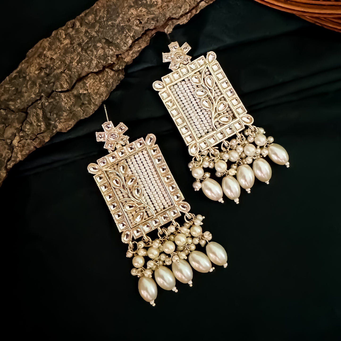 Janki Pearl Earrings - Golden/Ivory