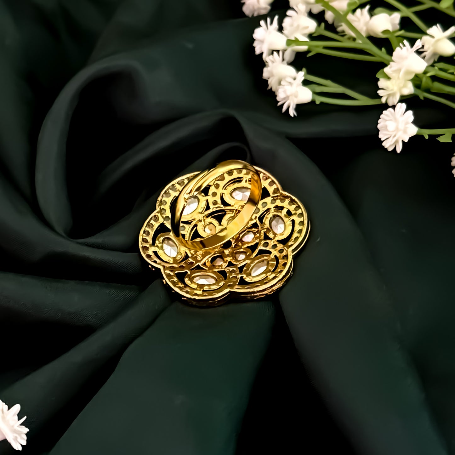 Himanshi Jadau Adjustable Ring- Multi