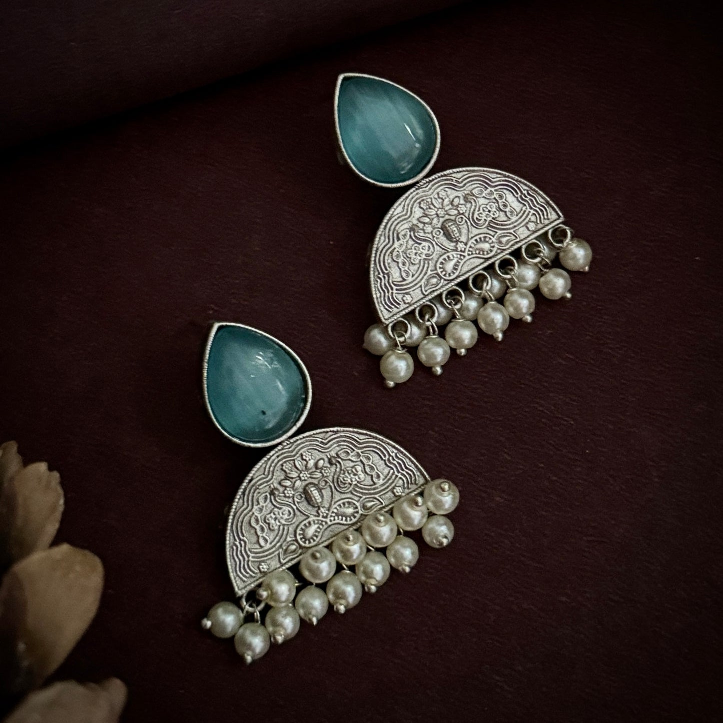 Monalisa SLA Brass Chandbali Earrings - Firoza