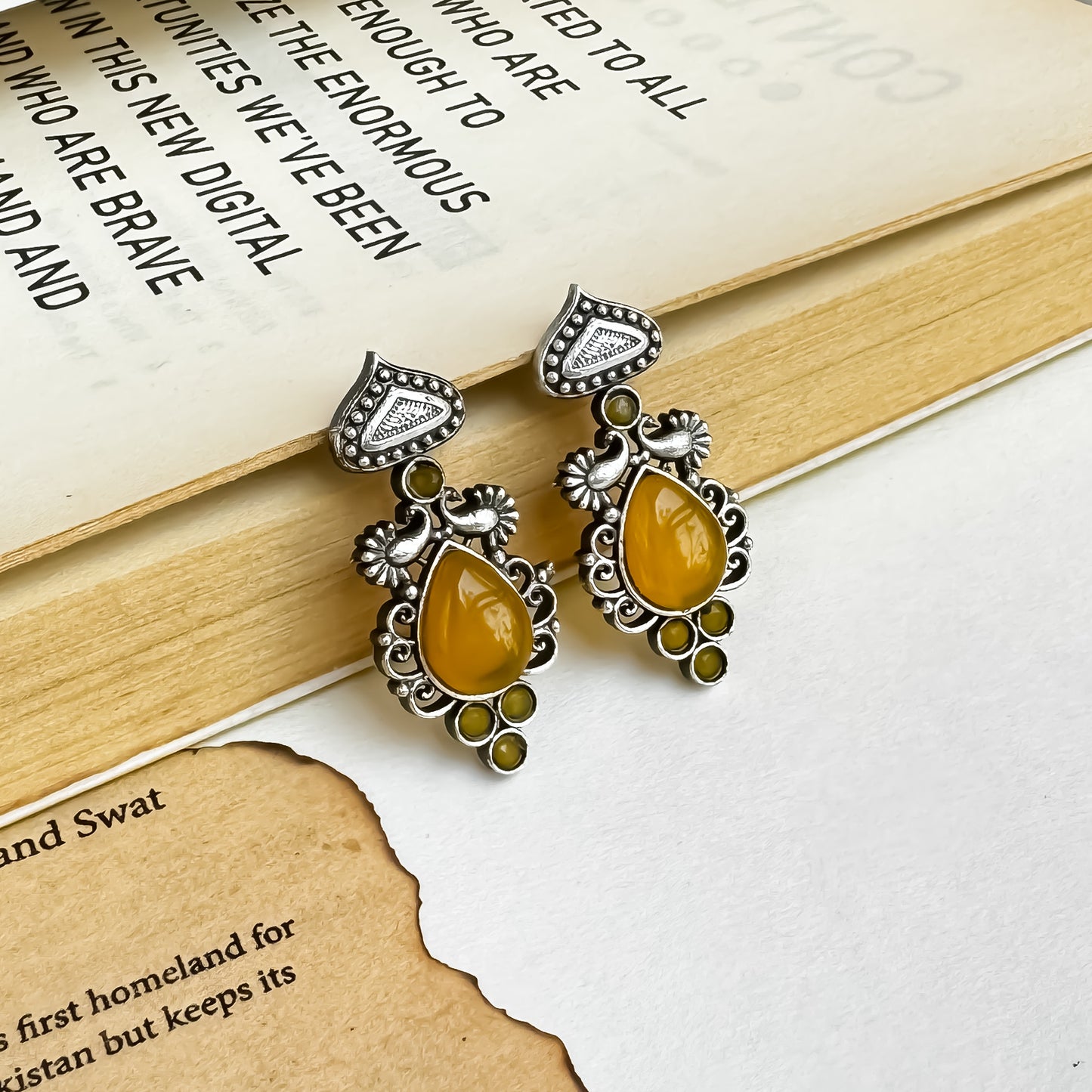 Gazal SLA Brass Earrings - Pastel Yellow