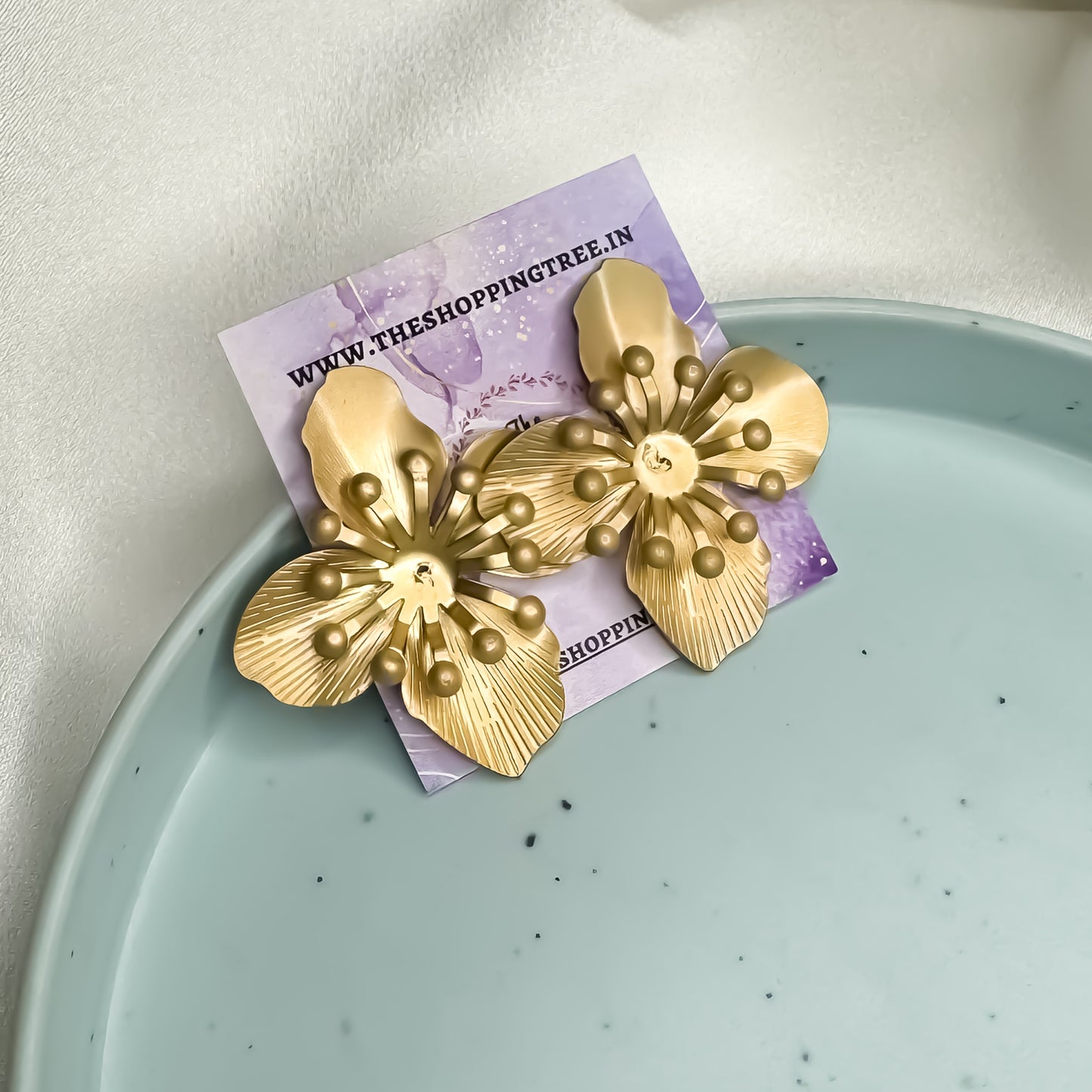 Floral Bloom Matte Polish Stud Earrings
