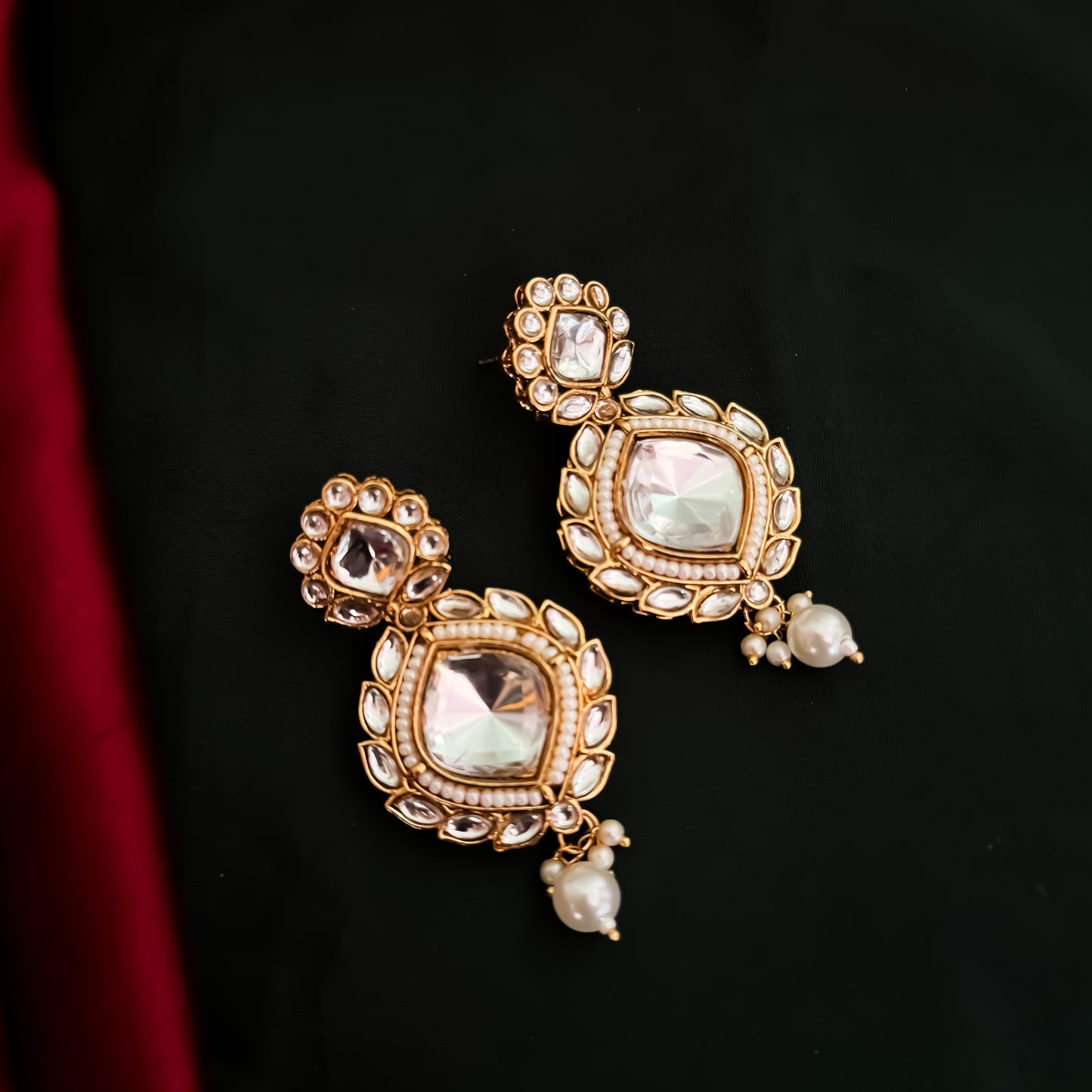 Lahari Kundan Long Necklace Set - Pink