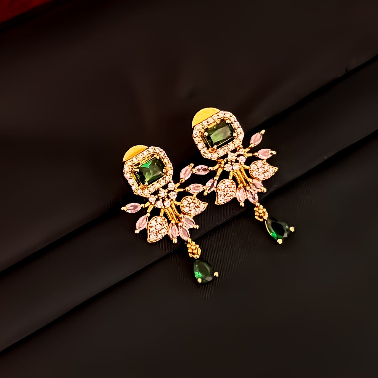 Shreshtha AD Necklace Set - Green