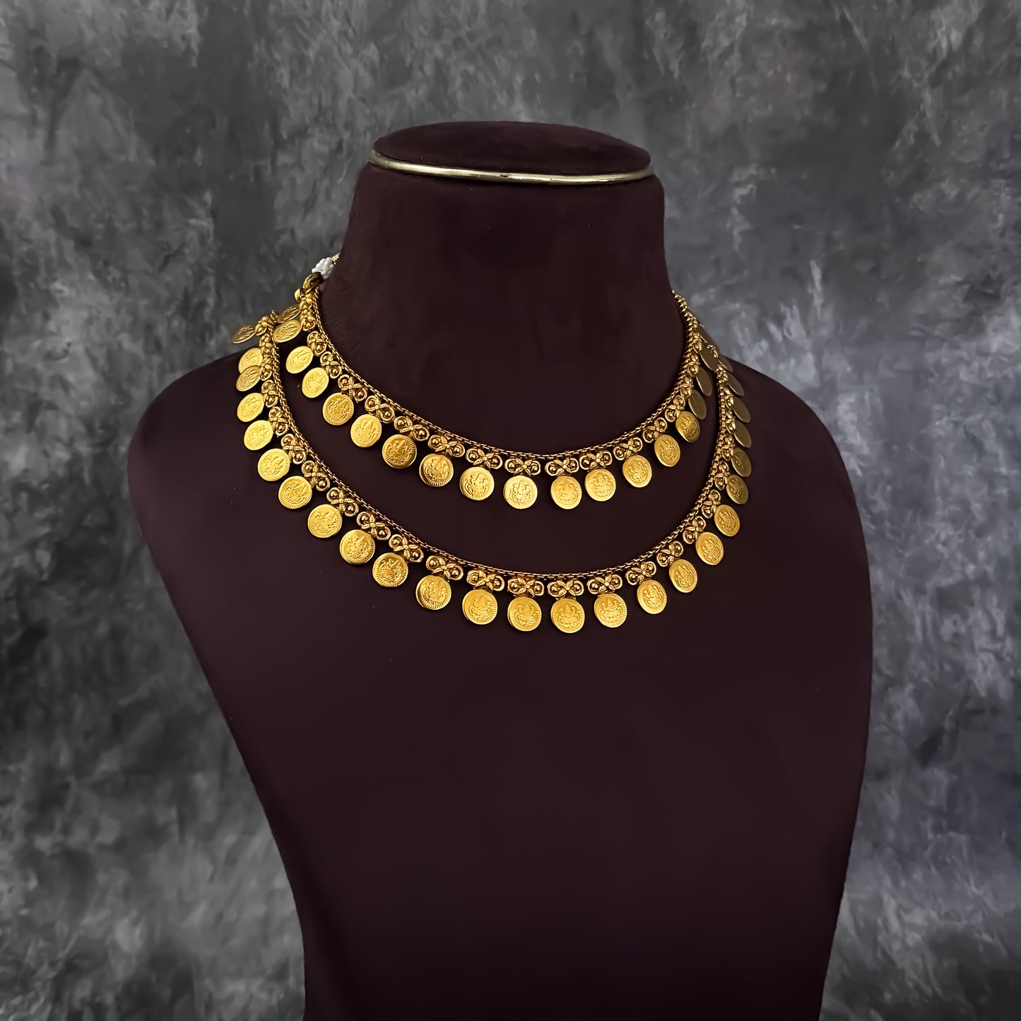 Double Layer Kashumala Golden Necklace Set