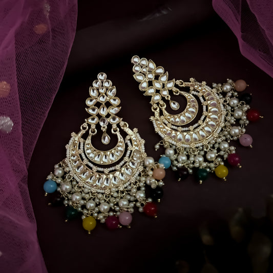 Aditi Rao Inspired Chandbali Earrings- Multi