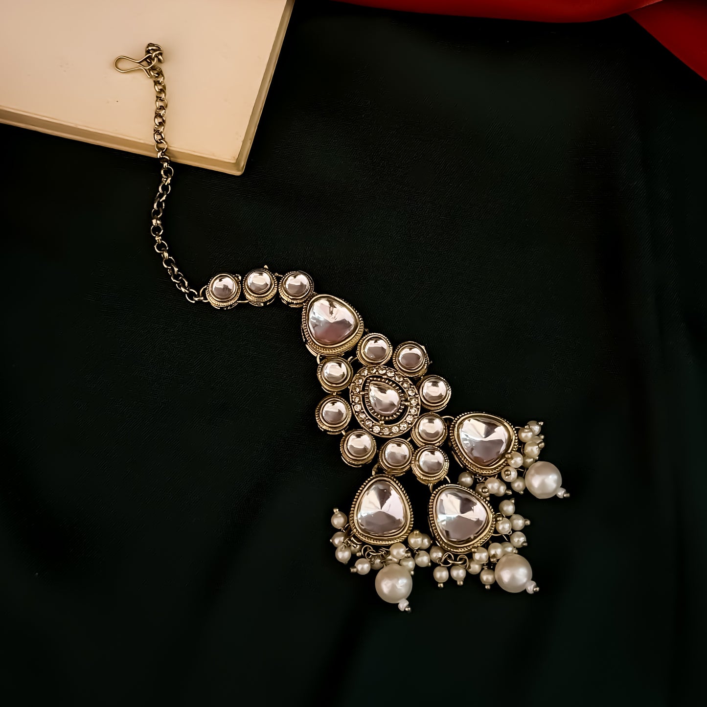 Swara Premium Kundan Necklace Set - Golden