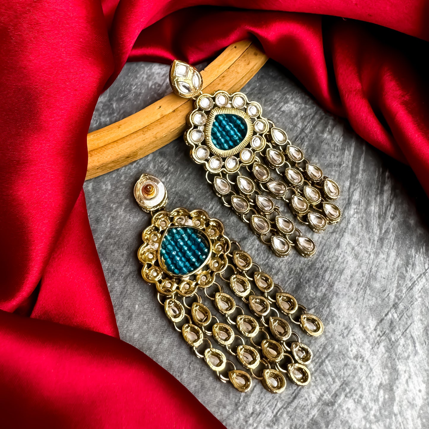 Darshana Chandbali Earrings-Firozi