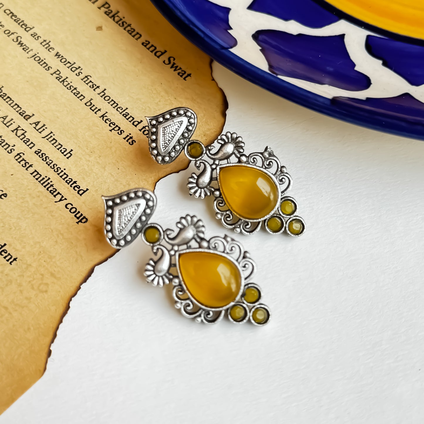 Gazal SLA Brass Earrings - Pastel Yellow