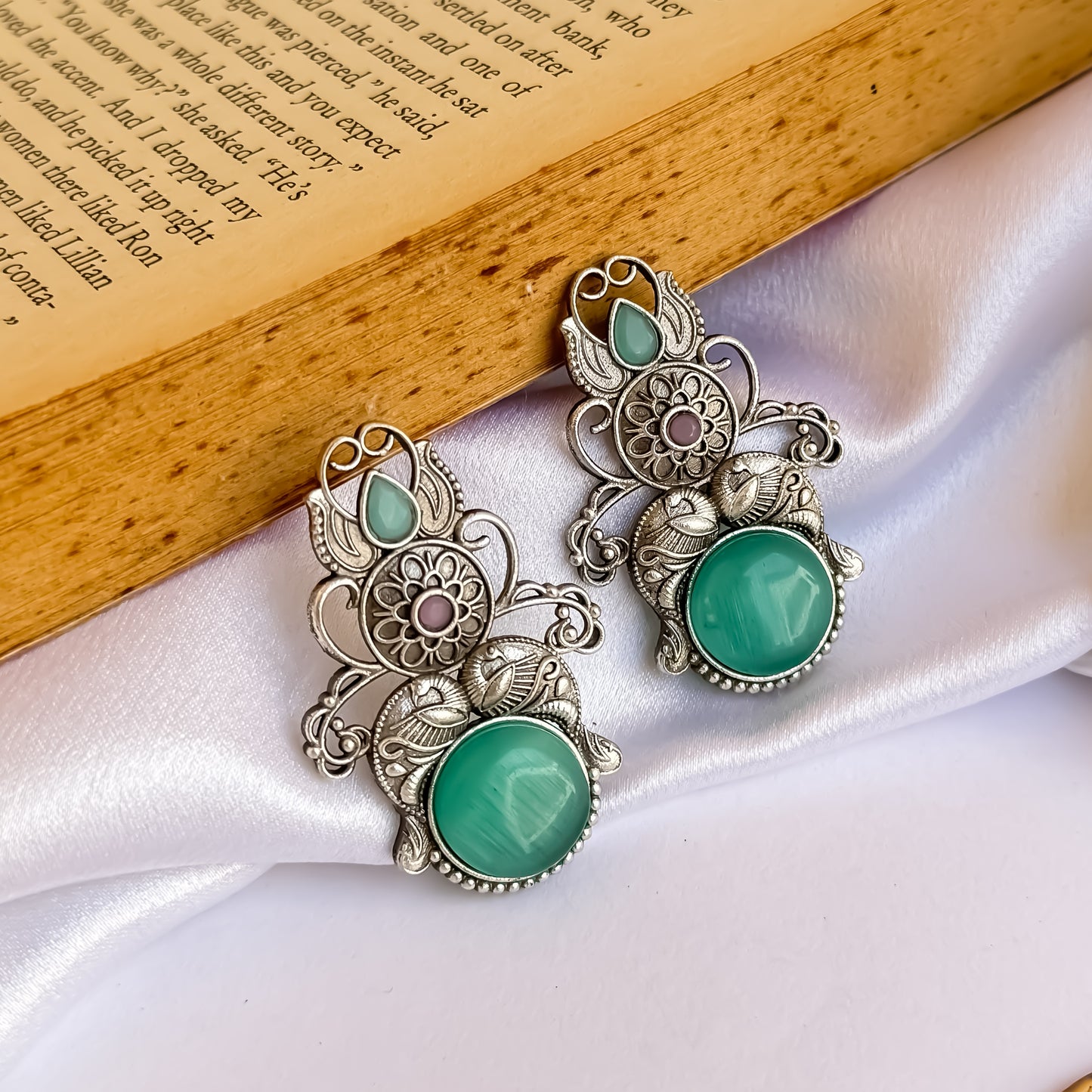 Hania Monalisa SLA Brass Earrings - Firoza
