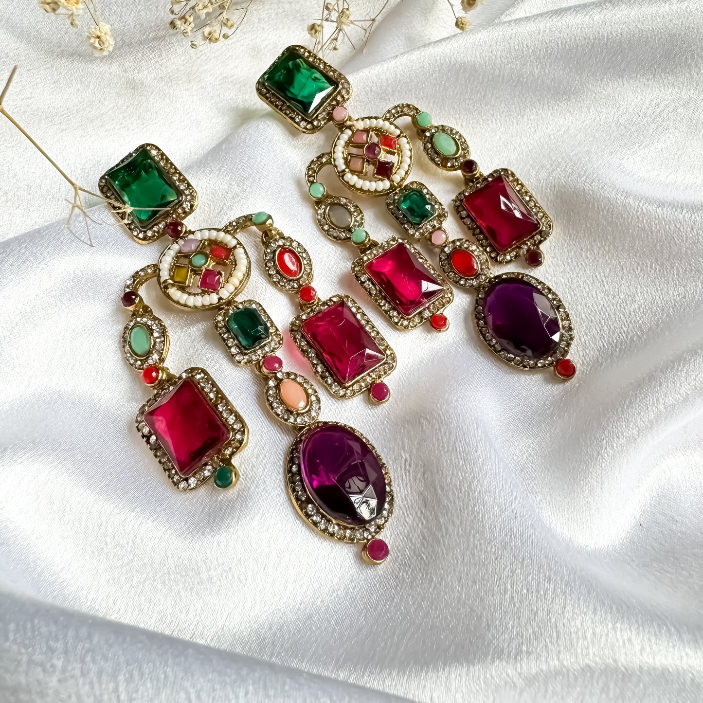 Ankita Inspired Drop Earrings - Multi Color