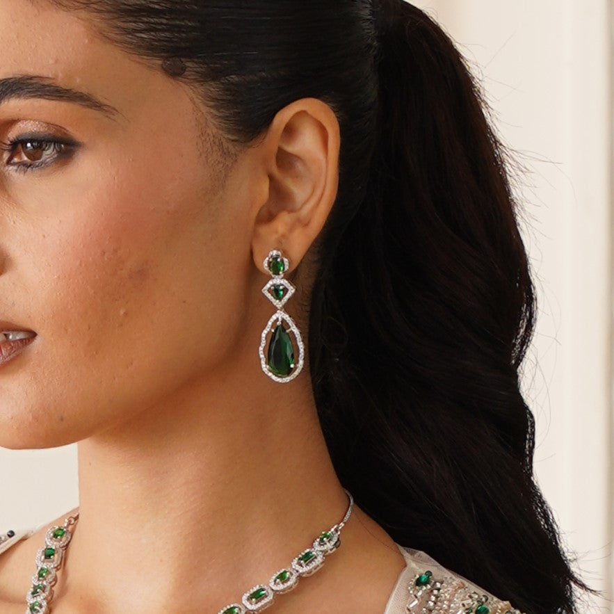 Sophie AD Necklace Set - Emerald Green