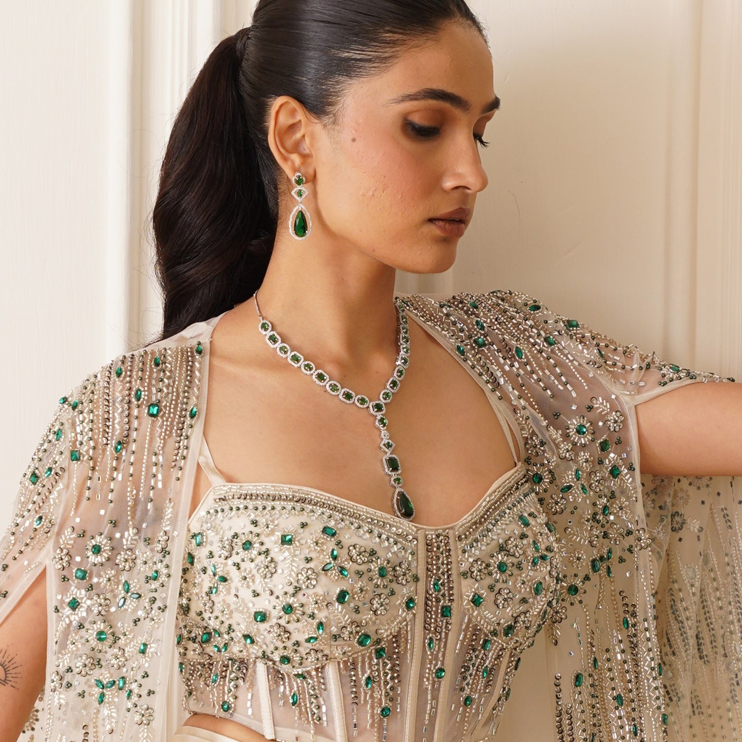 Sophie AD Necklace Set - Emerald Green