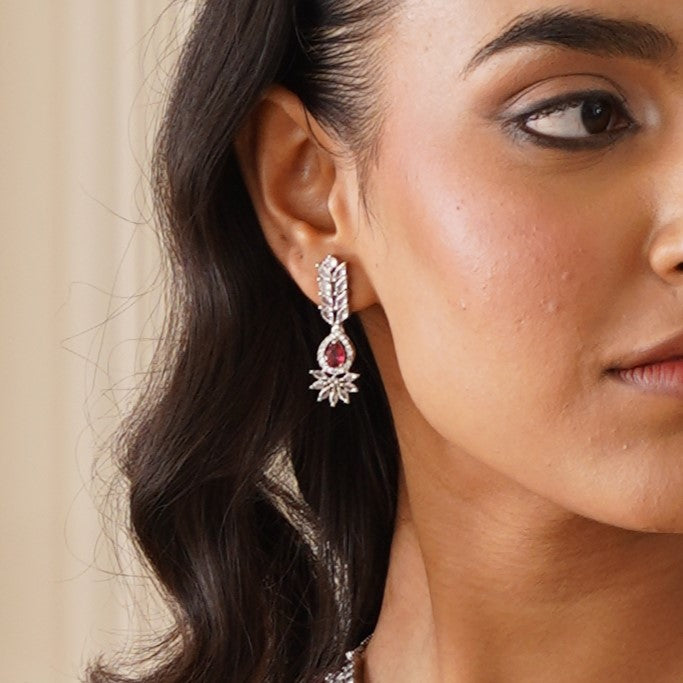 Nilofer AD Necklace Set - Ruby