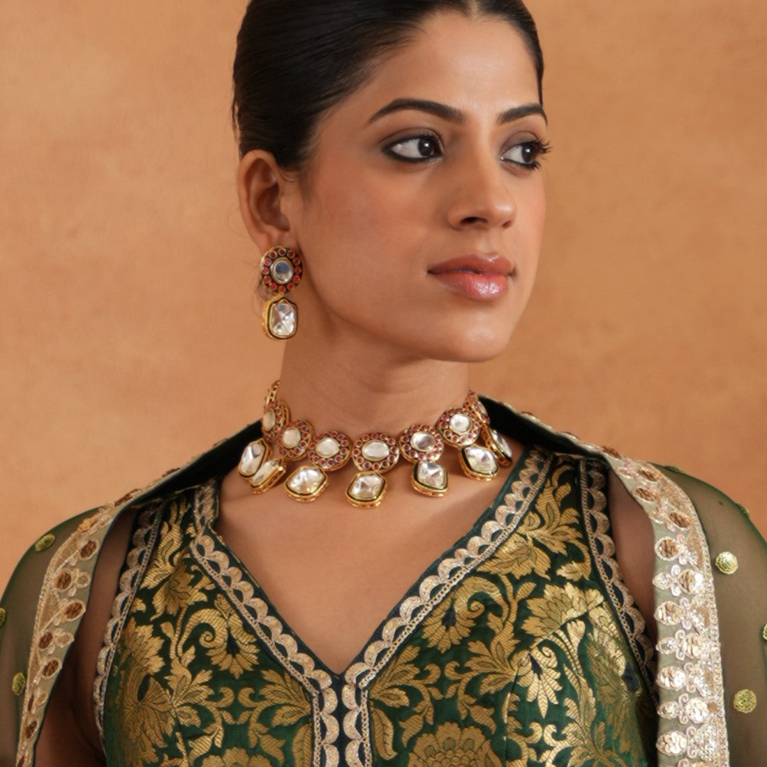 Vriksha Vilandi Kundan Premium Necklace Set