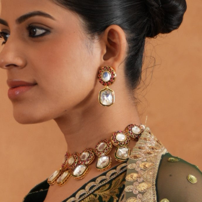 Vriksha Vilandi Kundan Premium Necklace Set