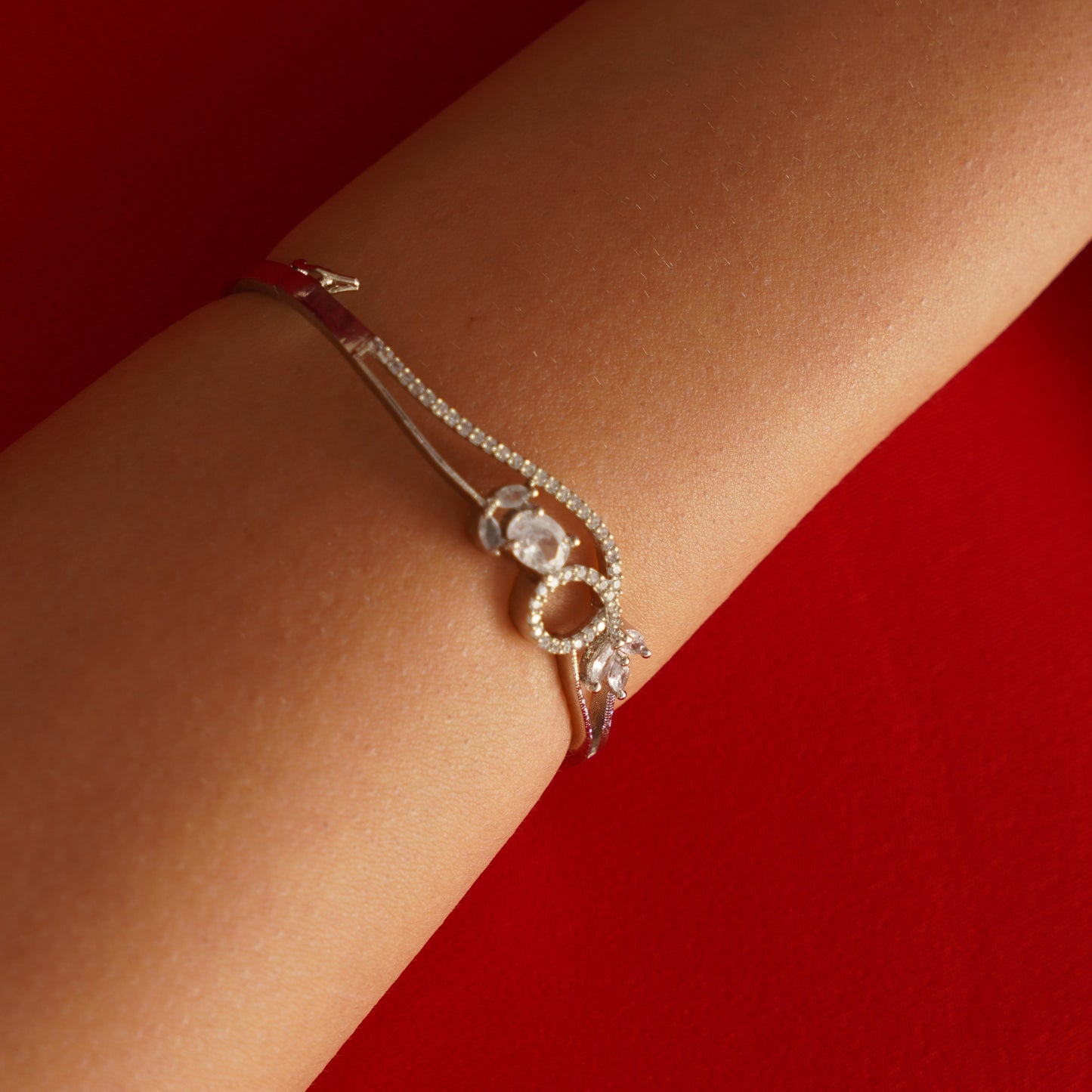 Giana Minimal American Diamond Bracelet - Silver