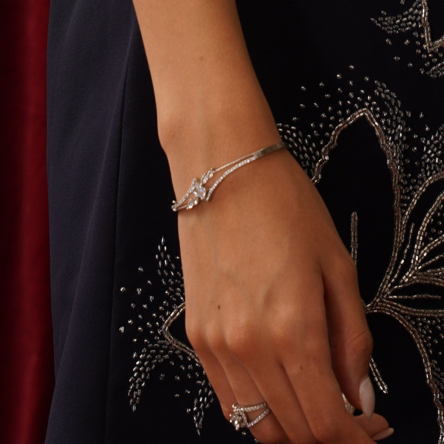 Alanna Minimal American Diamond Bracelet - Silver