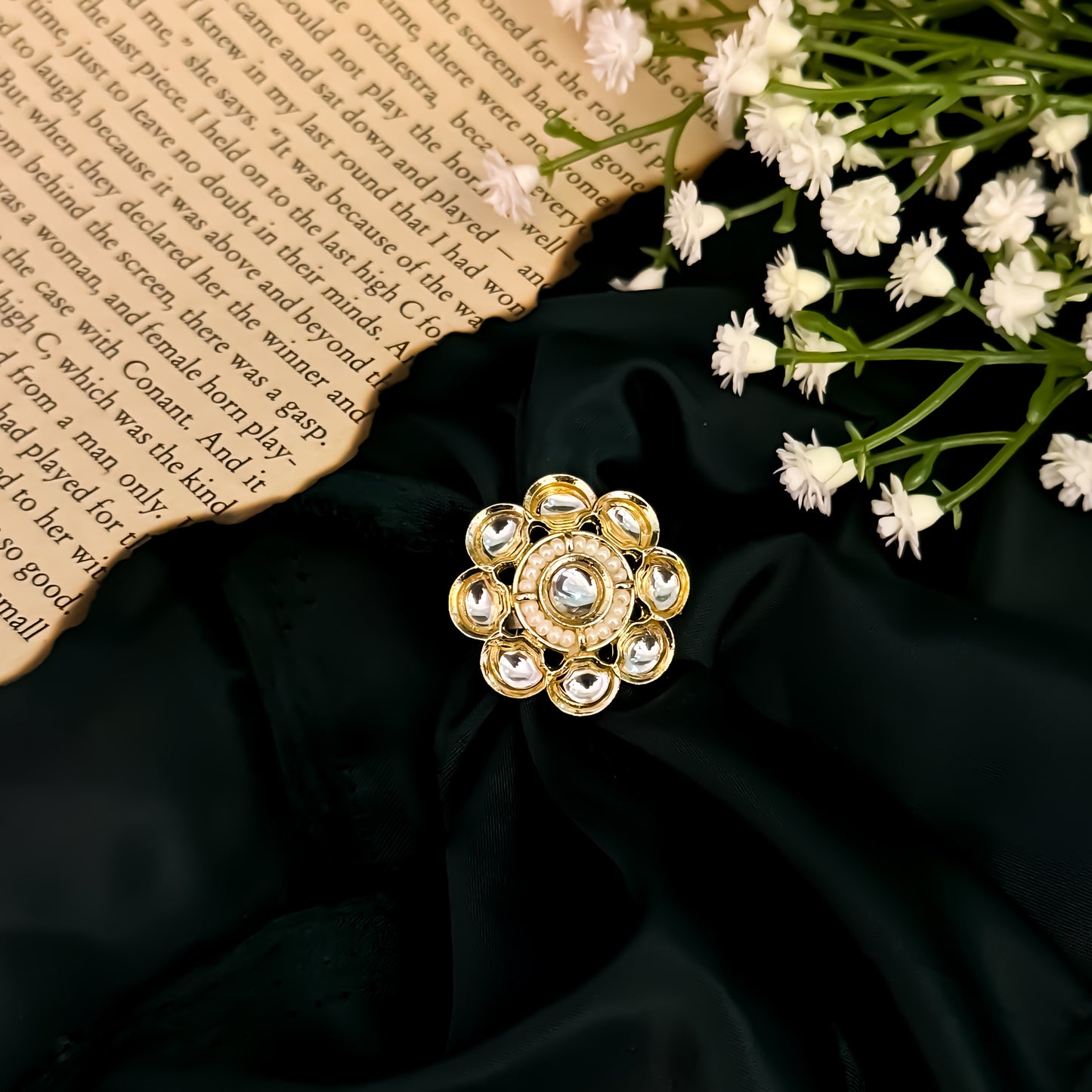 Saanvi Dabi kundan Adjustable Ring