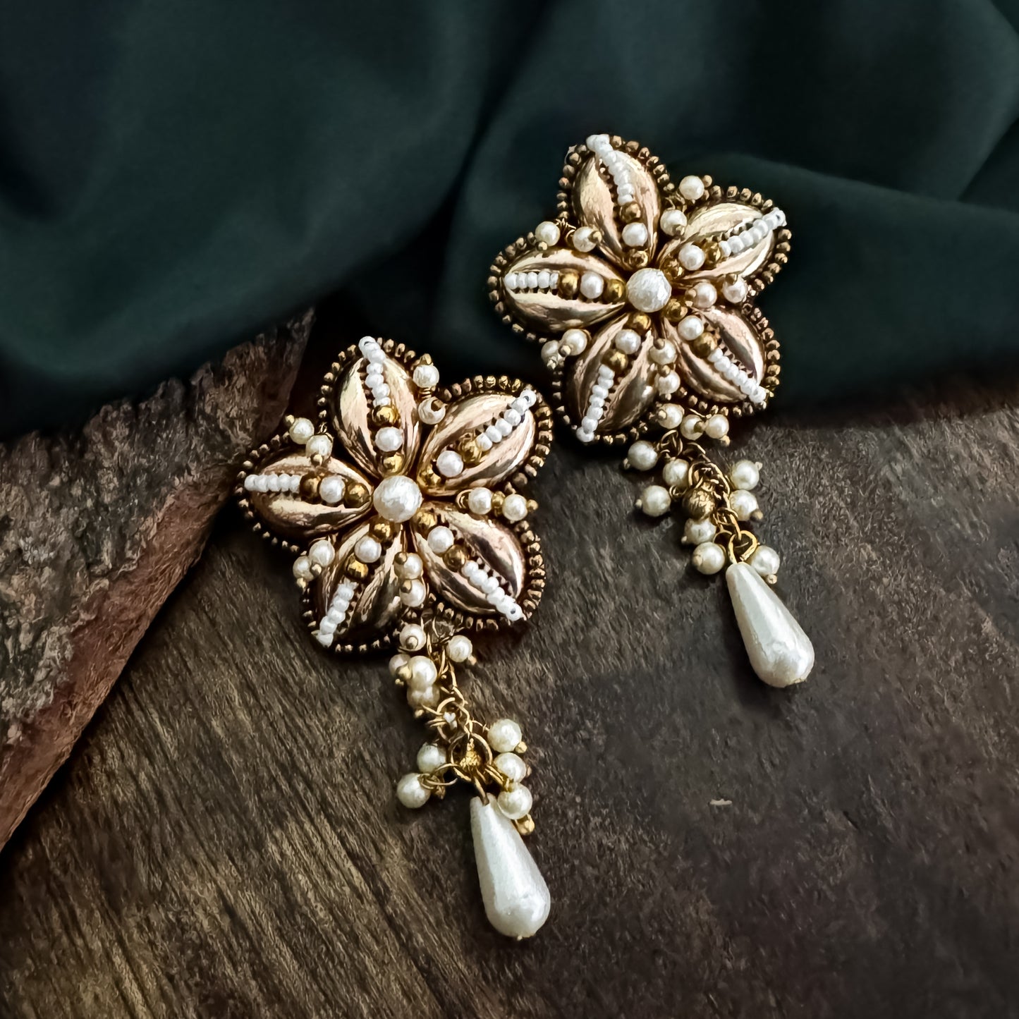 Fairy Golden Shell Embellished Earrings