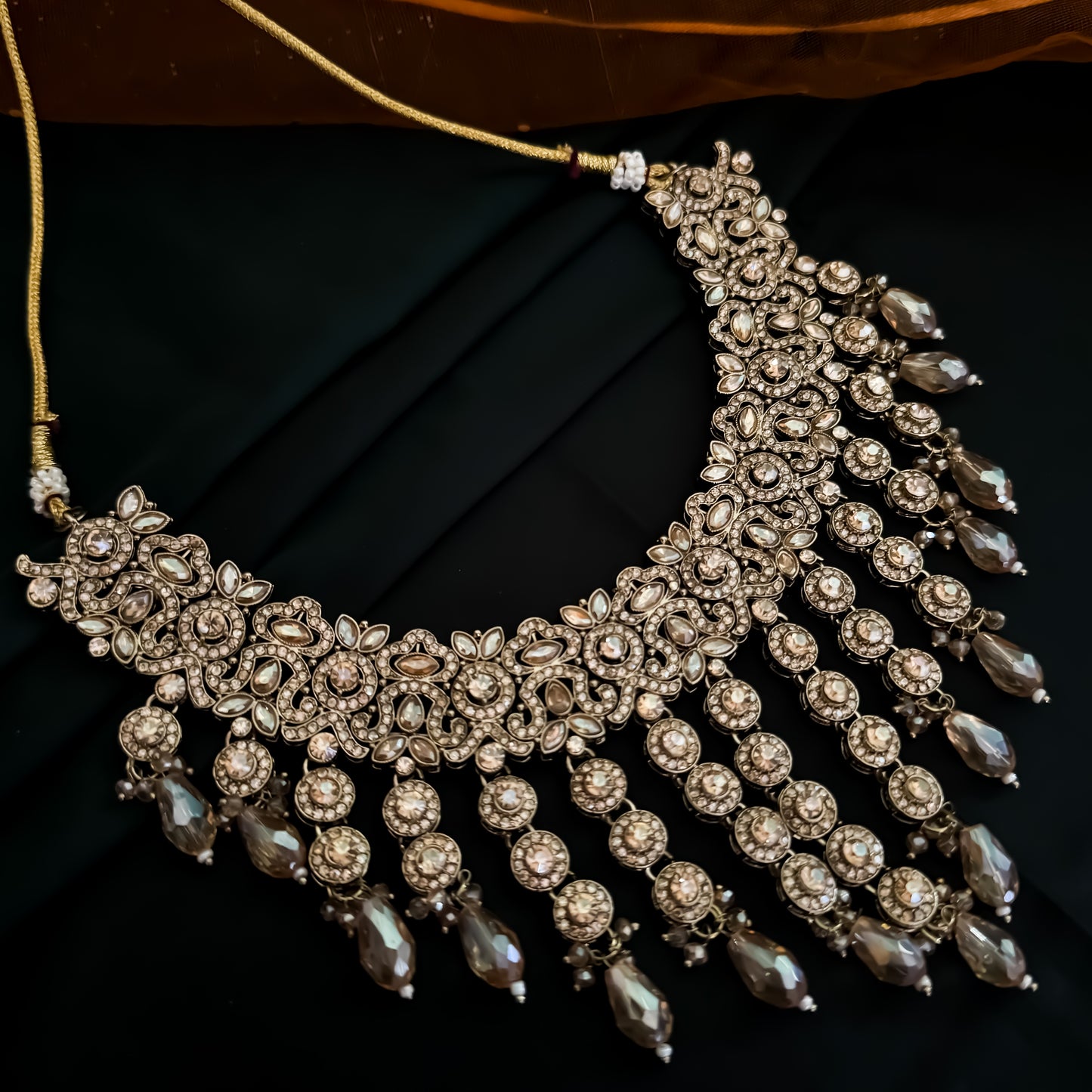 Kainaat Jadau Reverse AD Necklace Set