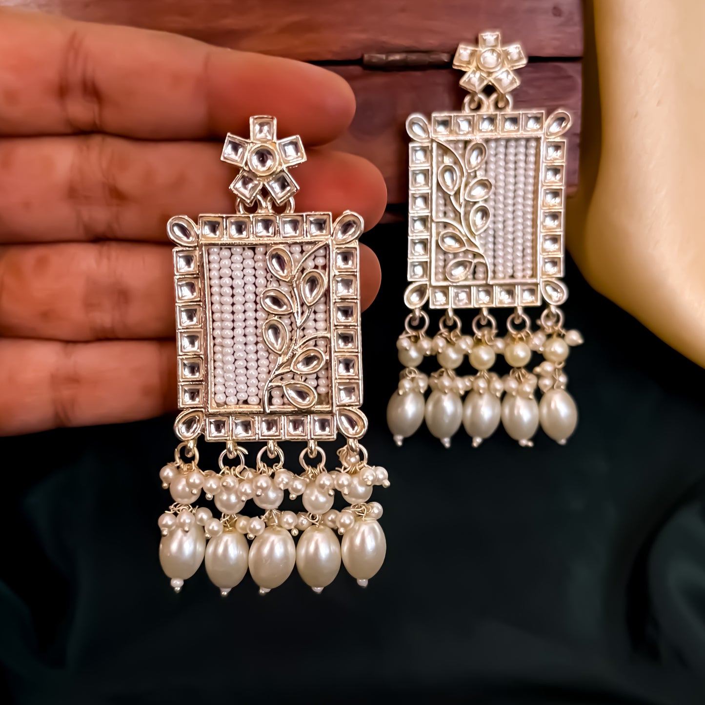 Janki Pearl Earrings - Golden/Ivory