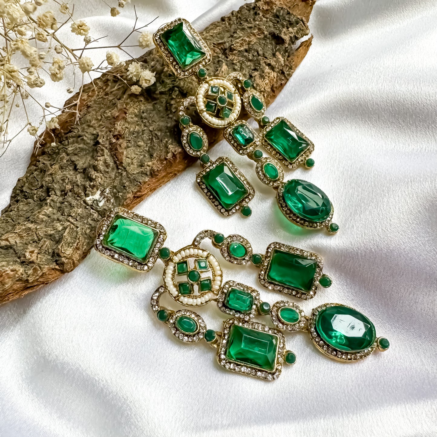 Ankita Inspired Drop Earrings - Green