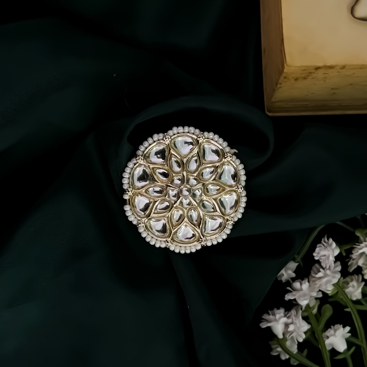 Tanisha Dabi kundan Adjustable Ring