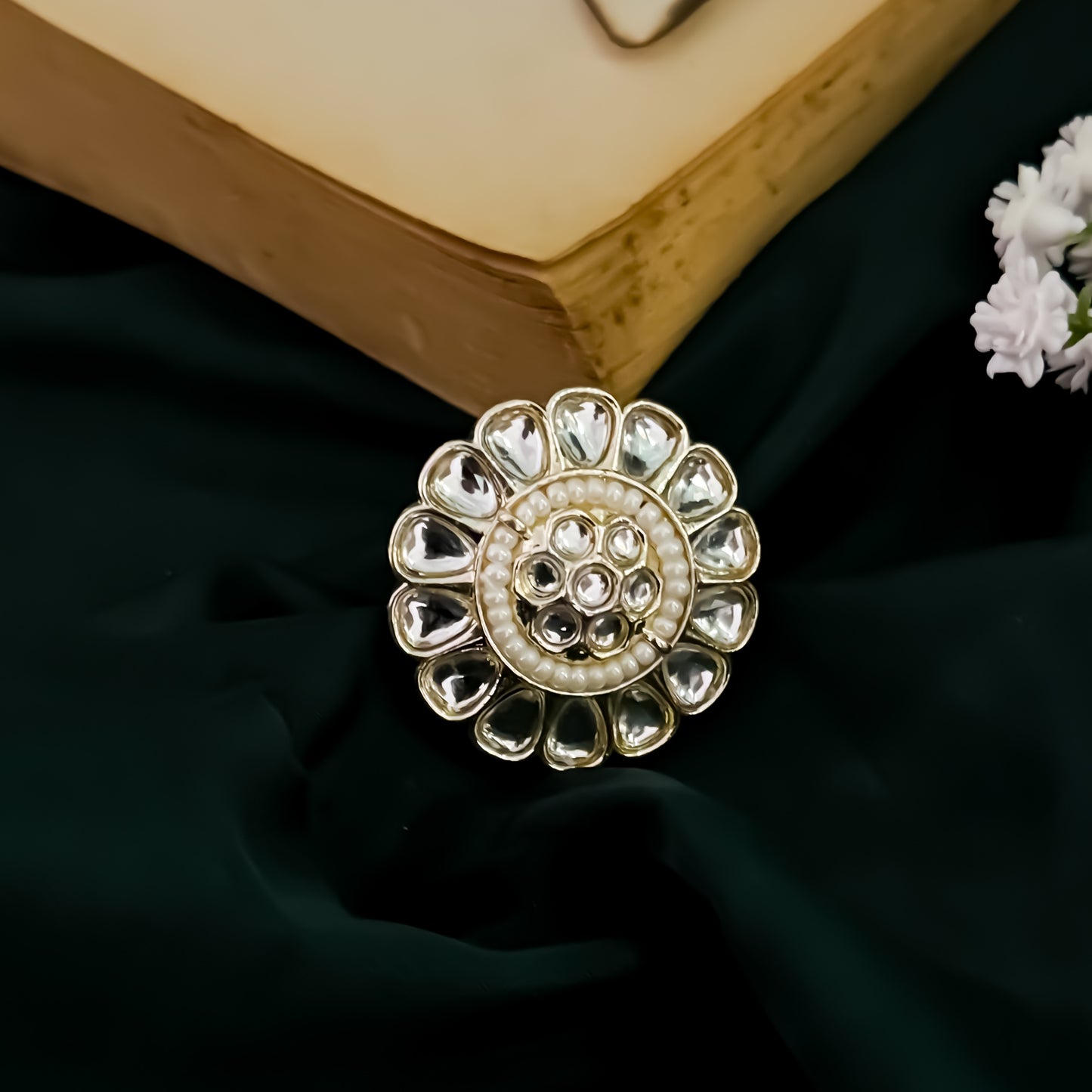 Avni Dabi kundan Adjustable Ring