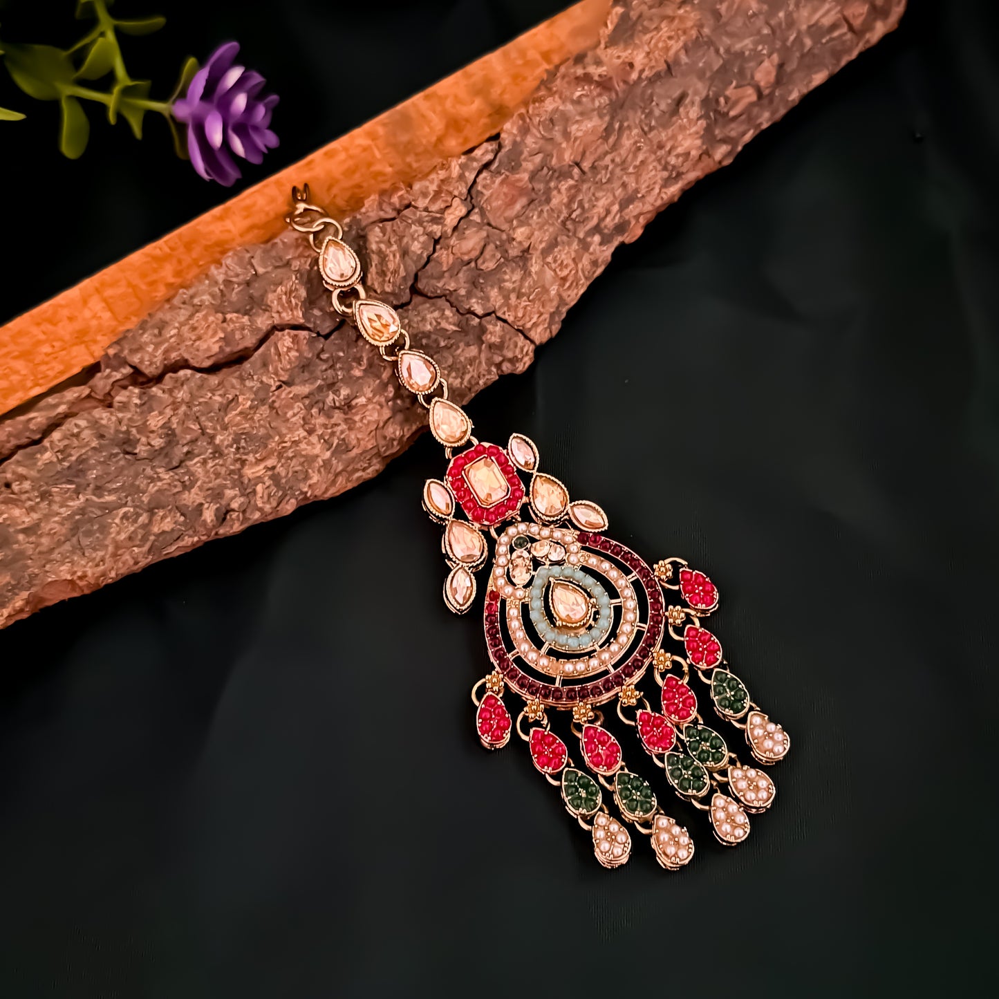Lekhya Jadau Reverse AD Necklace Set