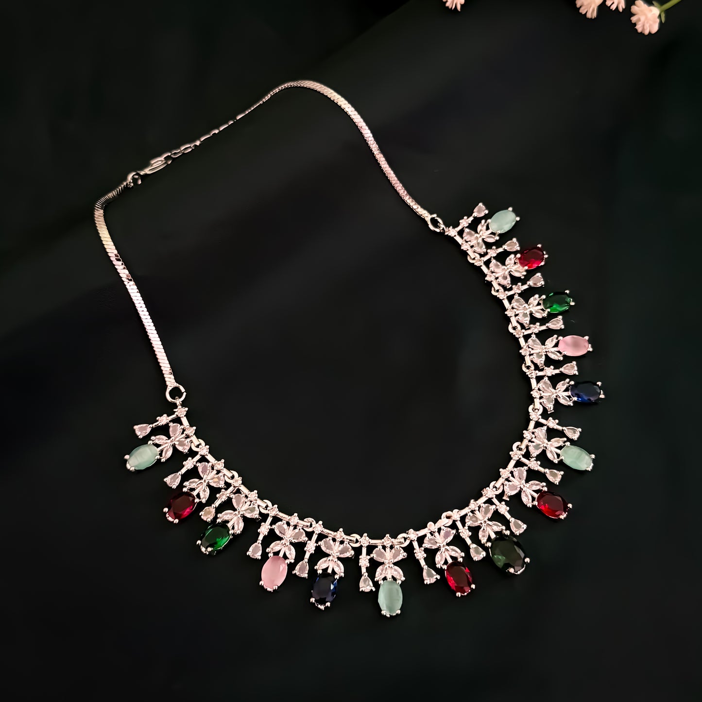 Charlotte American Diamond Necklace Set - Multi