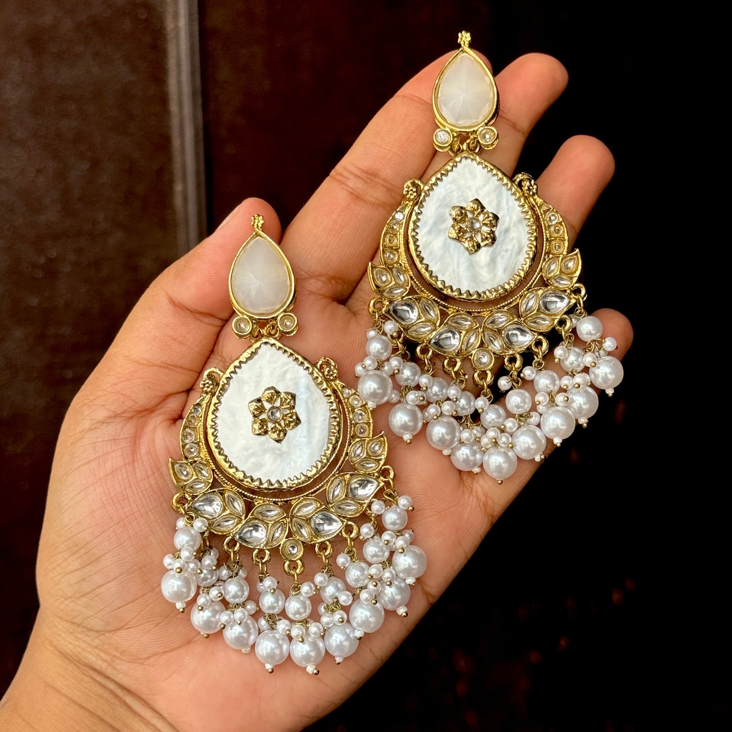 Suhana Chandbali Earrings - Golden
