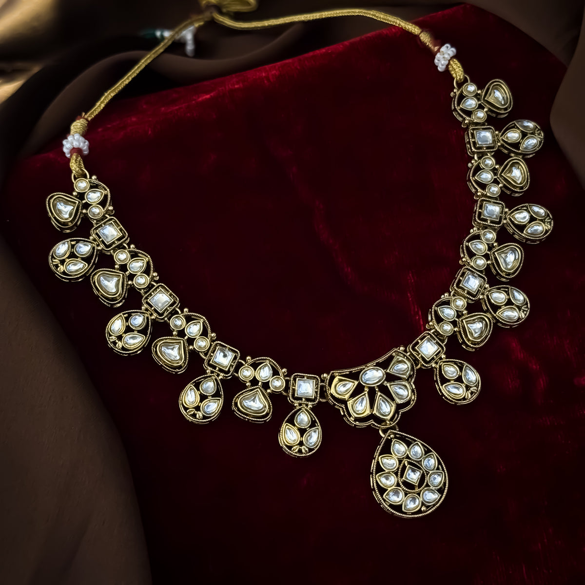 Golden Suzanne Kundan Necklace Set