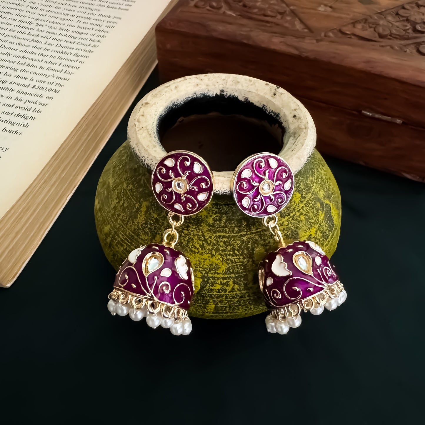 Ridhima Meenakari Hasli Necklace Set - Purple