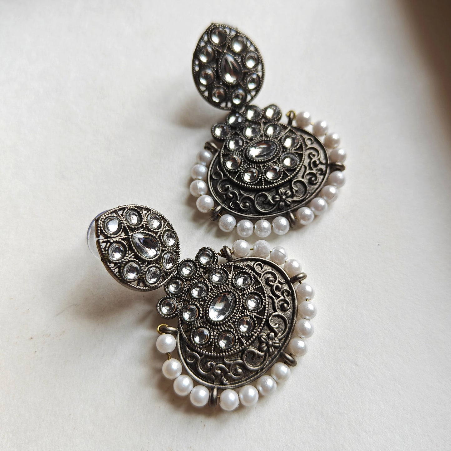 Sija Black Metal Earrings