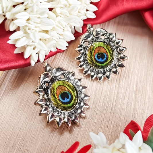 Girija Oxidised Stud Earrings