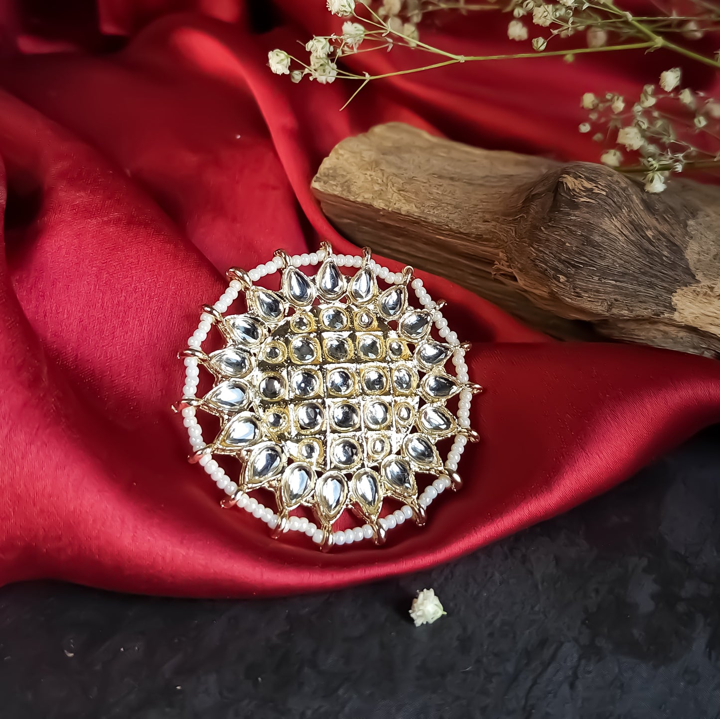 Sejal Kundan Adjustable Ring