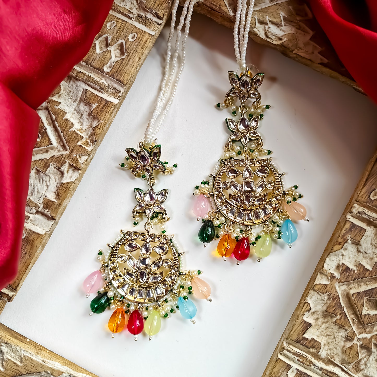 Rehmat Chandbali Earrings with Sahara - Multi