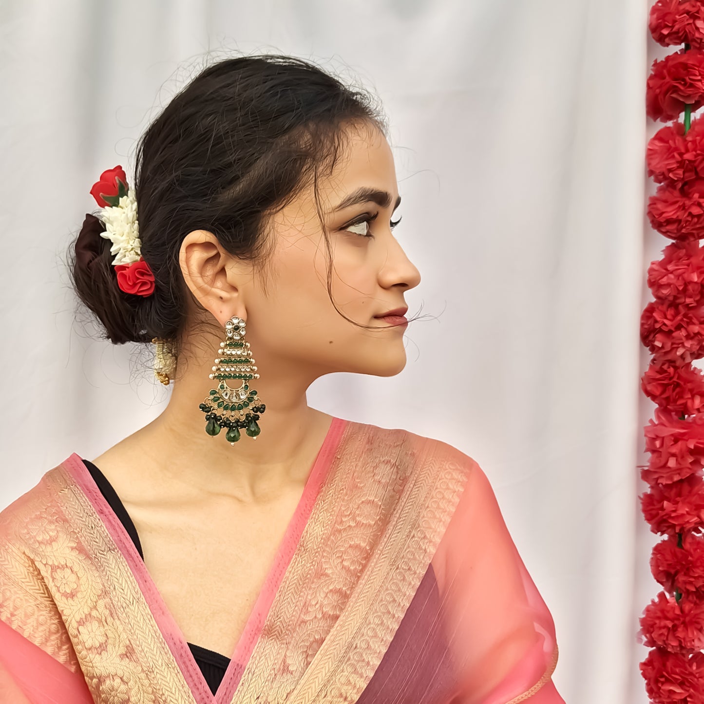 Kuhu Designer Earrings- green