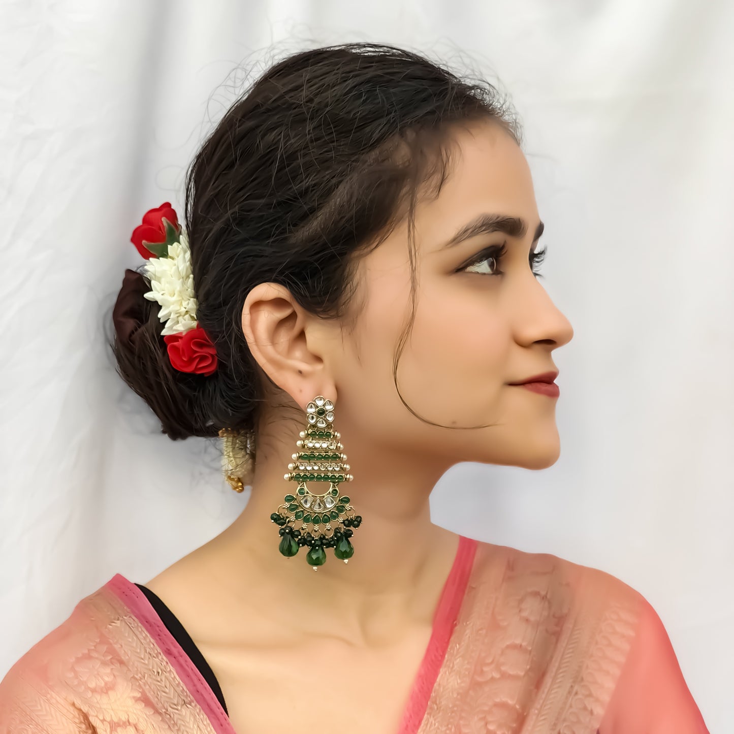 Kuhu Designer Earrings- green