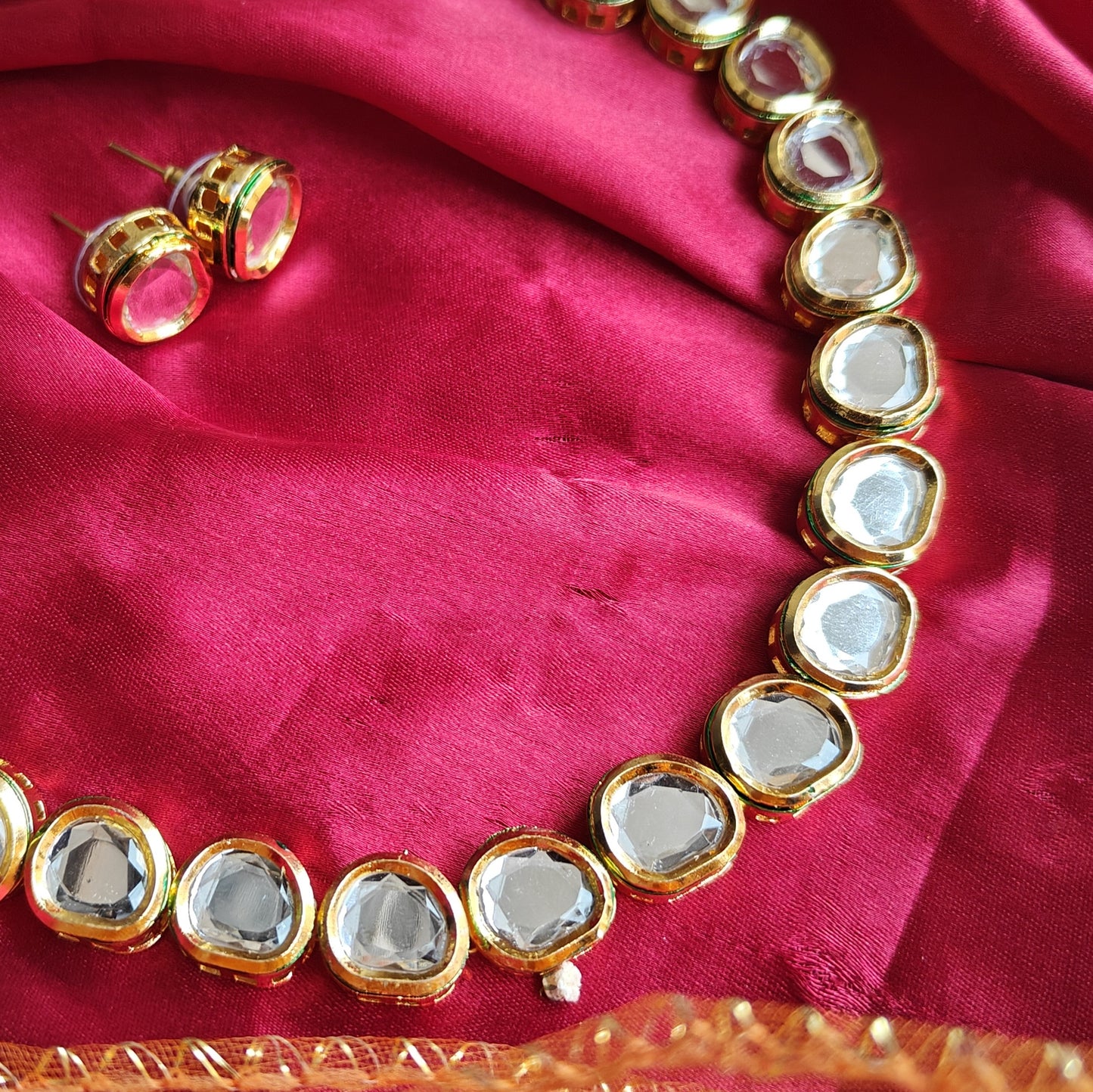 Jaya Kundan Back Meenakari Work Necklace Set