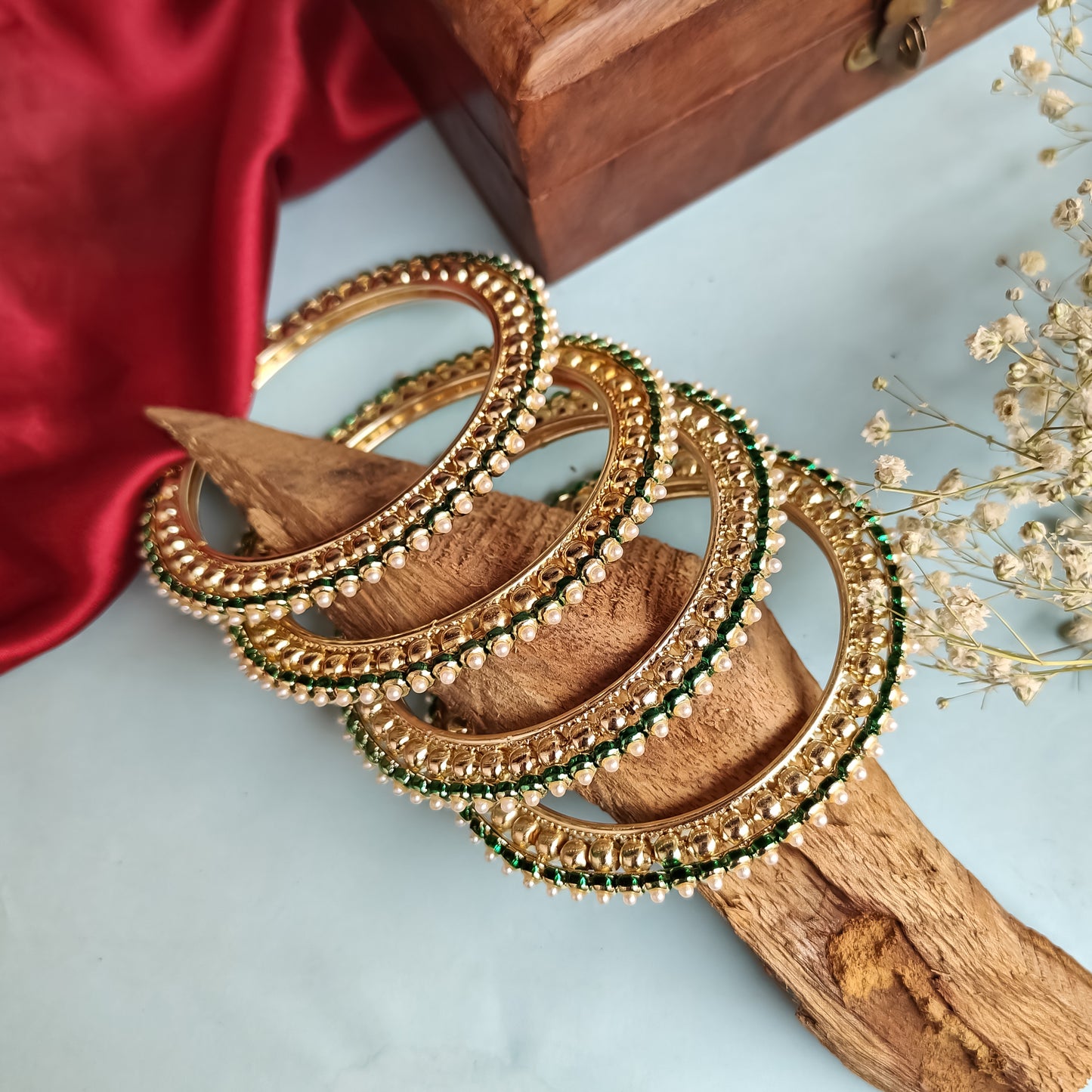 Inaya Pearl Bangle Set of 4