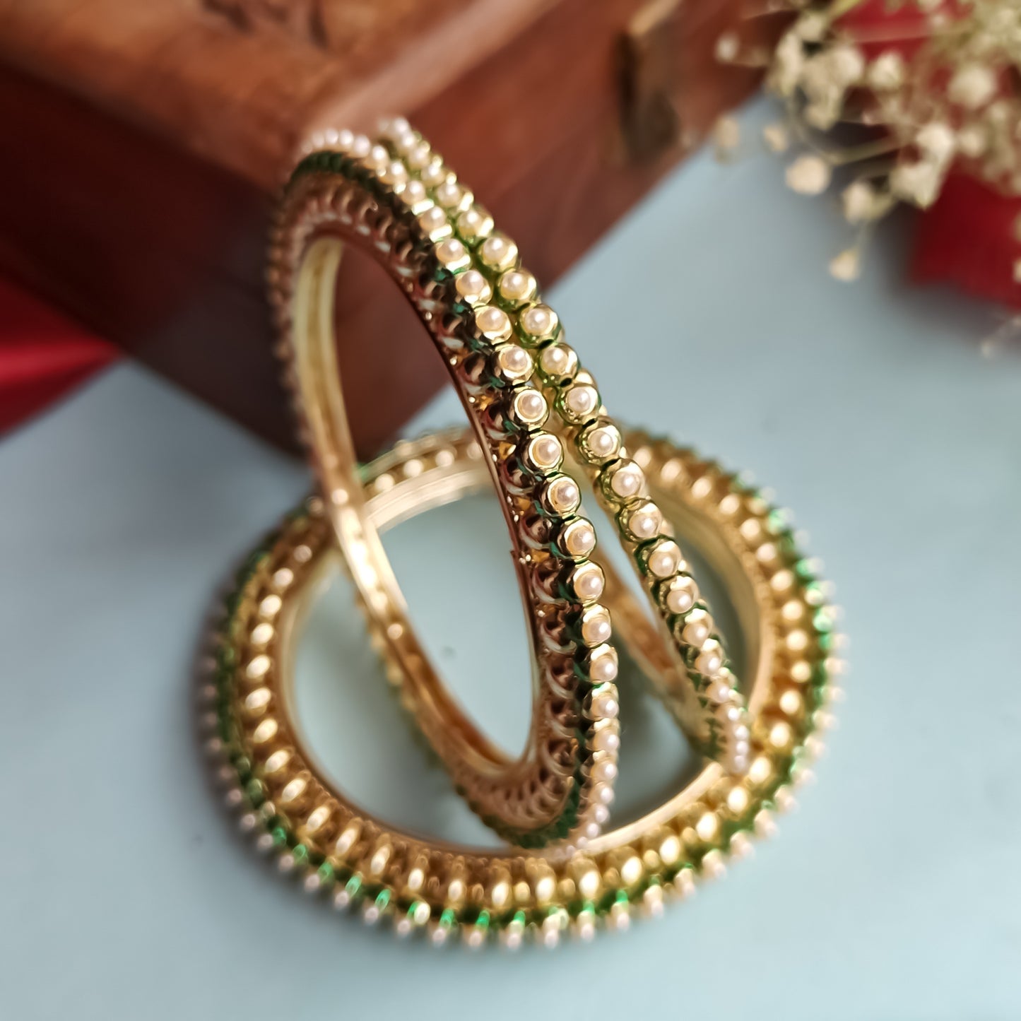 Inaya Pearl Bangle Set of 4