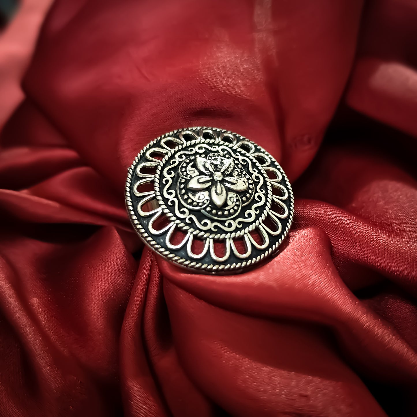 Cut Work Adjustable Ring