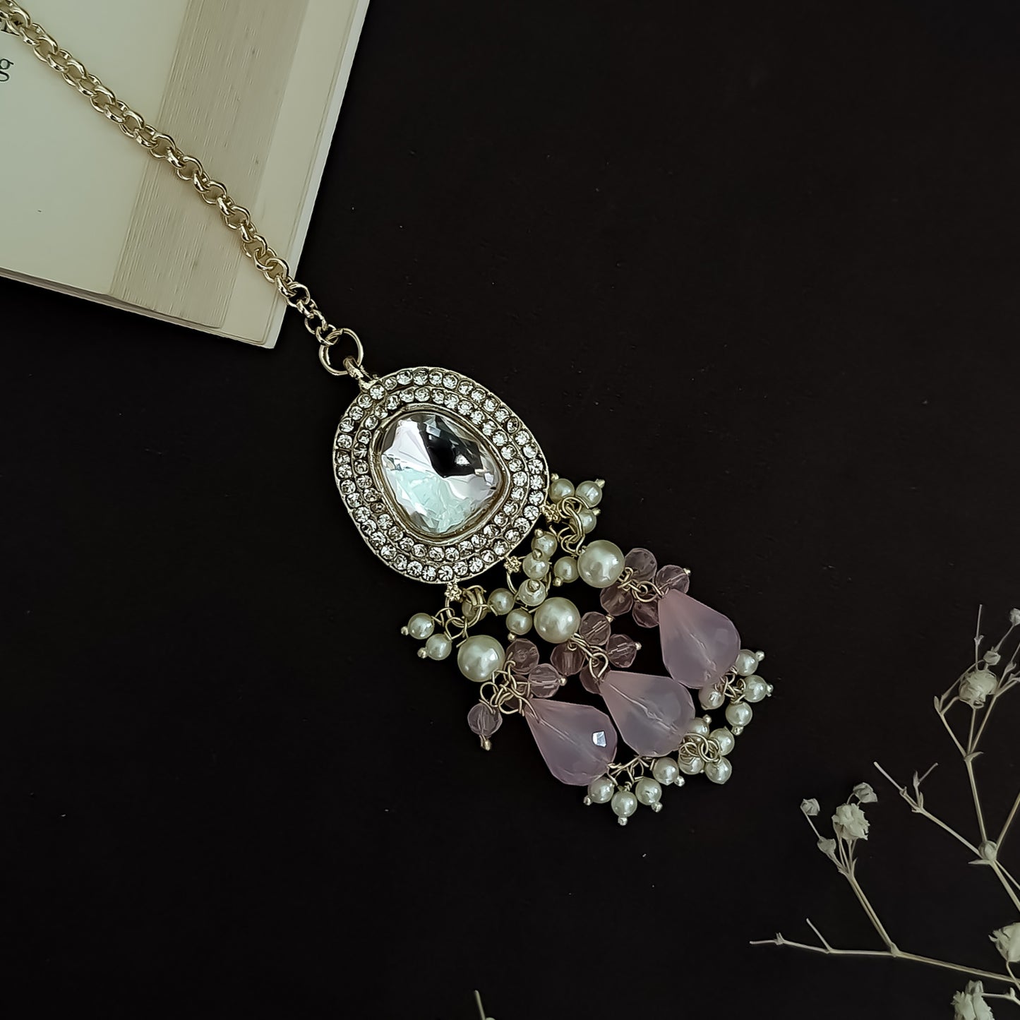 Anika Pearl Necklace Set- Lavender