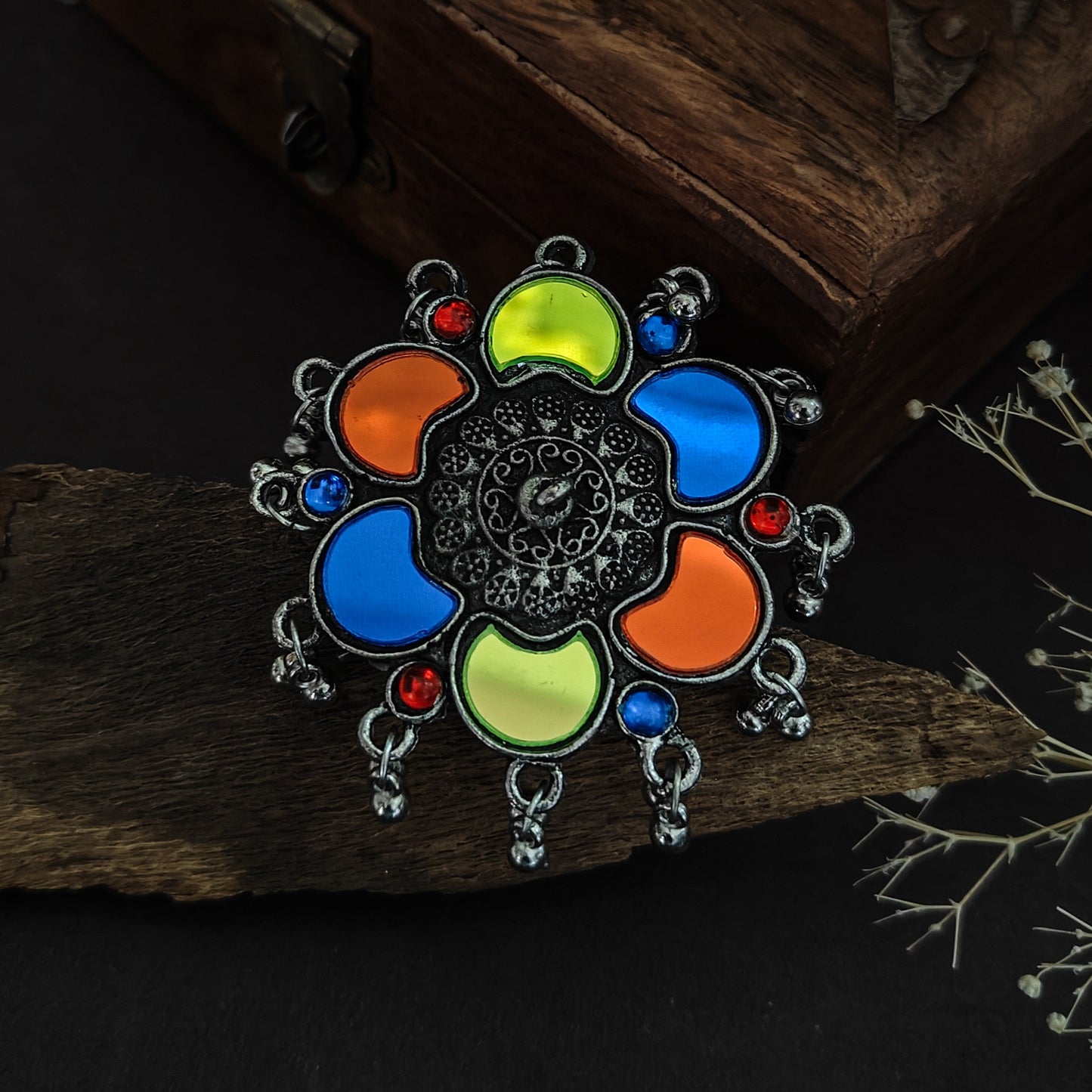 Rainbow Swirl Adjustable Ring